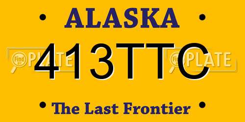 413TTC Alaska License Plate