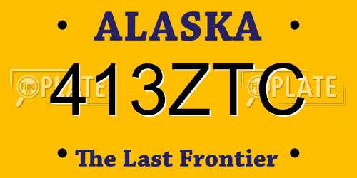 413ZTC Alaska License Plate