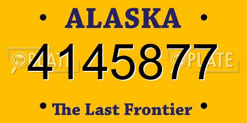 4145877 Alaska License Plate