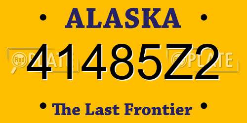 41485Z2 Alaska License Plate