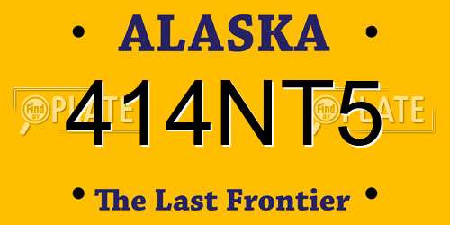 414NT5 Alaska License Plate
