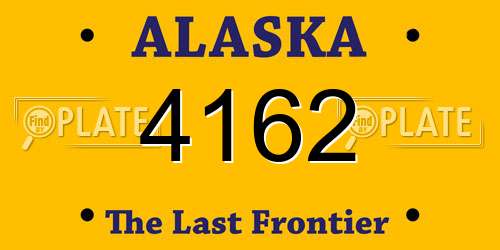4162 Alaska License Plate