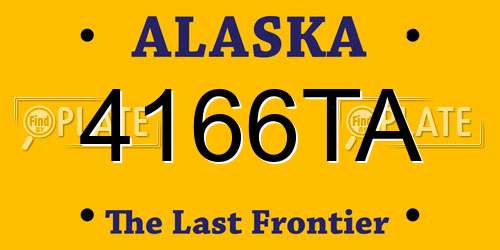 4166TA Alaska License Plate