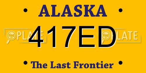 417ED Alaska License Plate