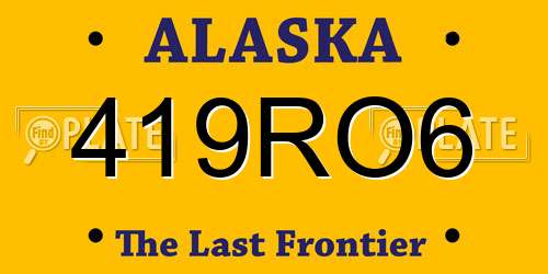 419RO6 Alaska License Plate