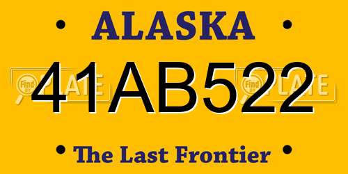 41AB522 Alaska License Plate
