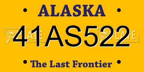 41AS522 Alaska License Plate