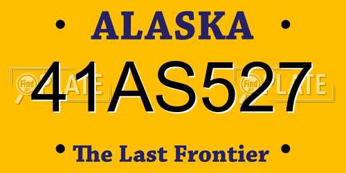 41AS527 Alaska License Plate