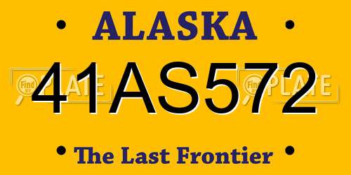 41AS572 Alaska License Plate