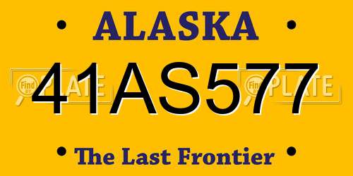 41AS577 Alaska License Plate