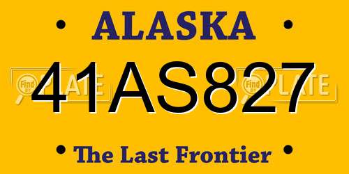 41AS827 Alaska License Plate