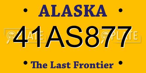 41AS877 Alaska License Plate