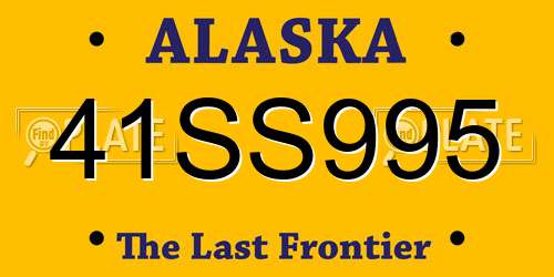 41SS995 Alaska License Plate