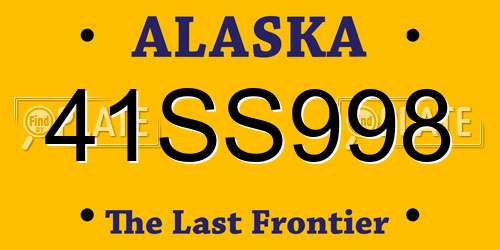 41SS998 Alaska License Plate