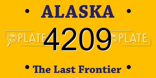 4209 Alaska License Plate
