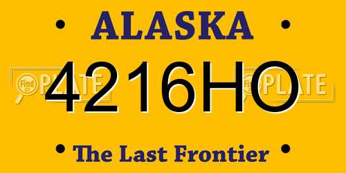 4216HO Alaska License Plate