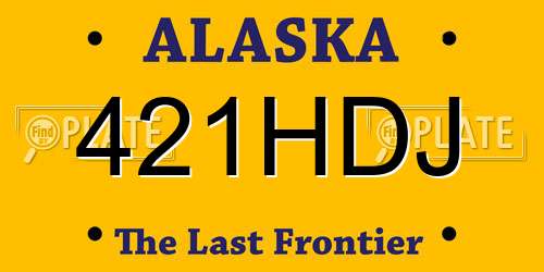 421HDJ Alaska License Plate