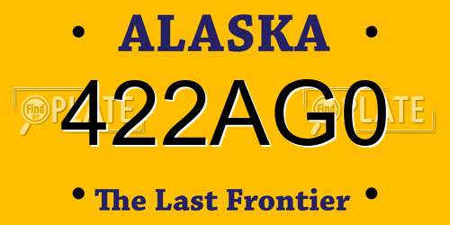 422AG0 Alaska License Plate