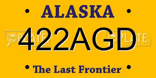 422AGD Alaska License Plate