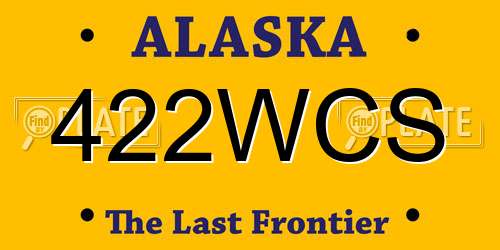 422WCS Alaska License Plate