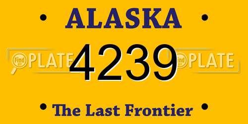4239 Alaska License Plate