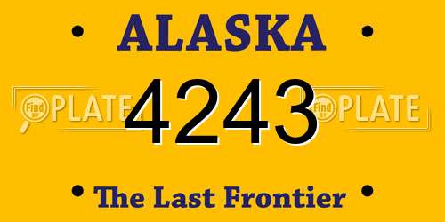4243 Alaska License Plate