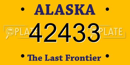 42433 Alaska License Plate