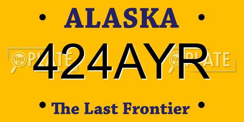 424AYR Alaska License Plate