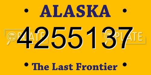 4255137 Alaska License Plate