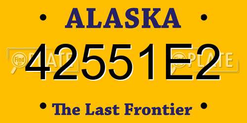 42551E2 Alaska License Plate