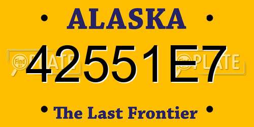 42551E7 Alaska License Plate