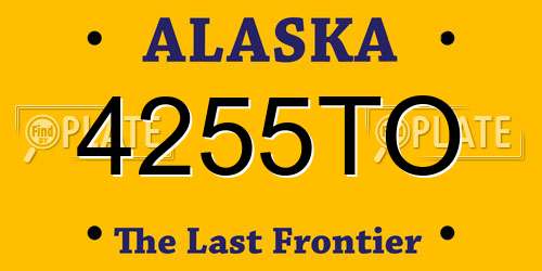 4255TO Alaska License Plate