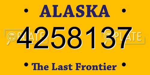 4258137 Alaska License Plate