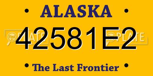 42581E2 Alaska License Plate
