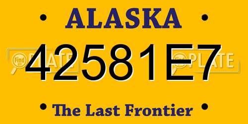 42581E7 Alaska License Plate