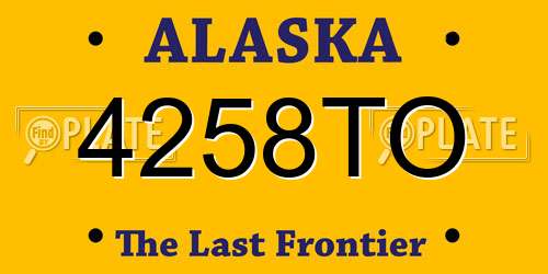 4258TO Alaska License Plate