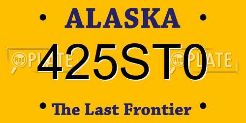 425ST0 Alaska License Plate