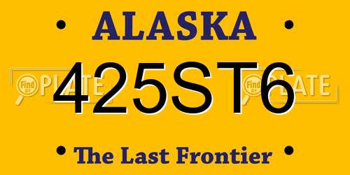 425ST6 Alaska License Plate