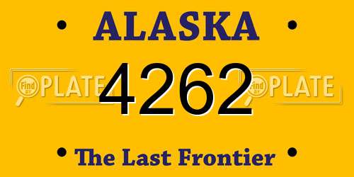 4262 Alaska License Plate