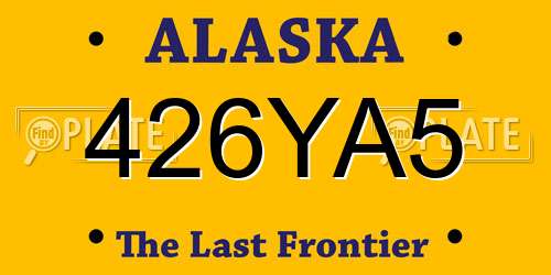 426YA5 Alaska License Plate