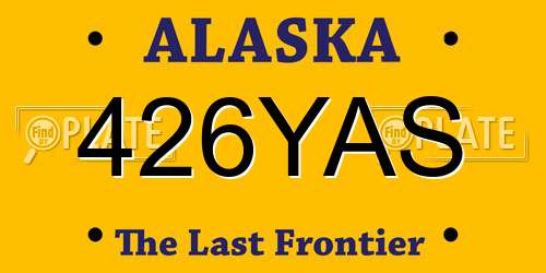 426YAS Alaska License Plate