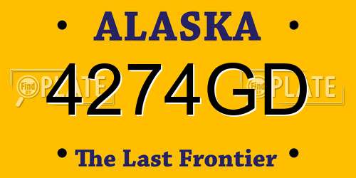 4274GD Alaska License Plate