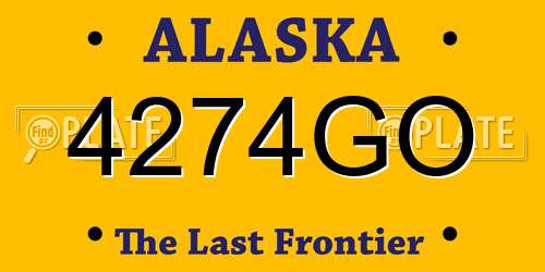 4274GO Alaska License Plate