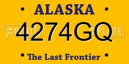 4274GQ Alaska License Plate
