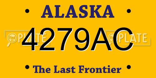 4279AC Alaska License Plate