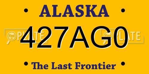 427AG0 Alaska License Plate