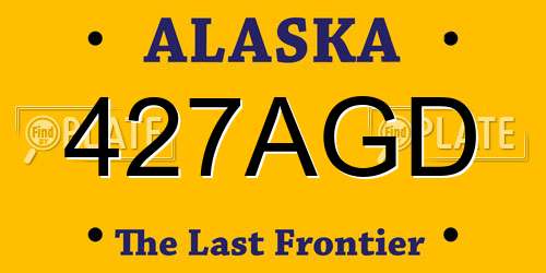427AGD Alaska License Plate