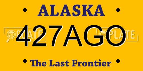 427AGO Alaska License Plate