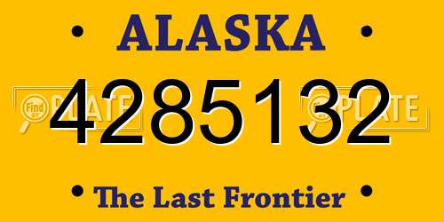 4285132 Alaska License Plate