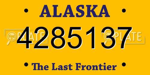 4285137 Alaska License Plate